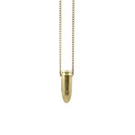 Small Bullet Necklace // Brass