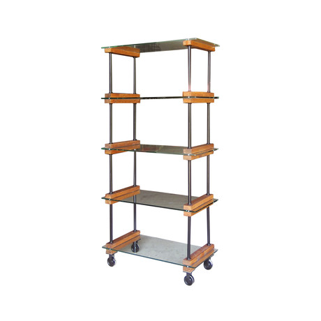 Vintage Glass Cart Bookcase