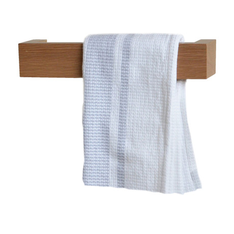 Slimline Hand Towel Rail // 28cm (Natural Oak)