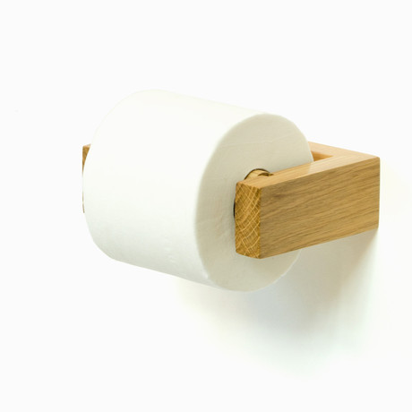 Slimline Toilet Roll Holder (Natural Oak)