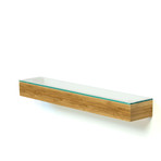 Slimline Glass Shelf // 55cm (Natural Oak)