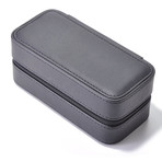 Black Leatherette 2-Slot Travel Case