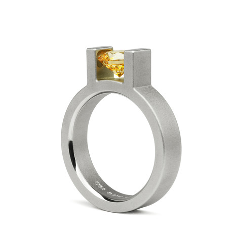 Inox Play // 4.5mm // Amber Cubic Zirconia (Size 4)