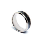 Hansa // Titanium Carbide Ring With Carbon Fiber Inlay (Size 7.5)