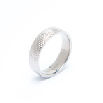 Brushed Finish Saw-Tooth Titanium Ring (Size 7)