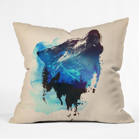 Alone As A Wolf // Throw Pillow (18" x 18")