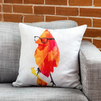 Punk Bird Throw Pillow (18" x 18")