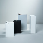 P-DREI Waste Bin // Black Anodised (Small, White Lid)