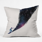 Surfing In The Universe Throw Pillow (18" x 18")