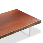 Solid Cumaru Wood and Acrylic Base Coffee Table