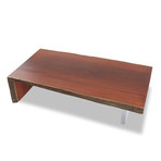 Solid Cumaru Wood and Acrylic Base Coffee Table