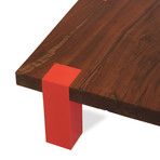 Single Slab Walnut and Lacquer Coffee Table