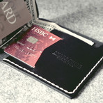 Handcrafted Leather Wallet With Money Clip // Black