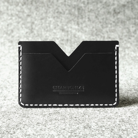 Handcrafted Leather Card Holder // Black
