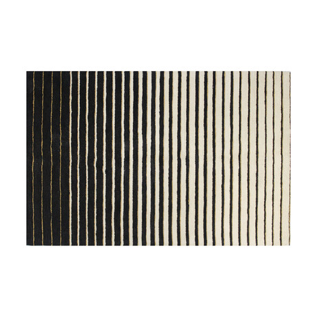 Faded Stripes // Ivory + Black (2'6” x 8')