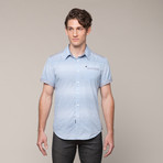 Button Up T-Shirt // Blue Fog (XL)