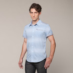 Button Up T-Shirt // Blue Fog (XL)