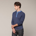 Long Sleeve Henley W/ Pocket // Navy (S)