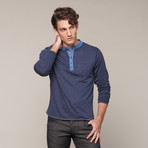 Long Sleeve Henley W/ Pocket // Navy (S)