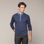 Long Sleeve Henley W/ Pocket // Navy (S)