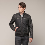 PX Clothing // Fred Faux Leather Jacket // Black (S)