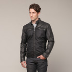 PX Clothing // Fred Faux Leather Jacket // Black (L)