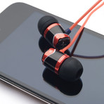 E10 Noise Isolating In-Ear Headphones (Black + Red)