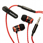 E10 Noise Isolating In-Ear Headphones (Black + Red)