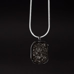 Meteorite Necklace // Large Rectangular (Silver)
