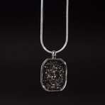 Meteorite Necklace // Large Rectangular (Silver)