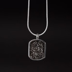 Meteorite Necklace // Medium Rectangular (Silver)