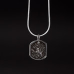 Meteorite Necklace // Small Rectangular (Silver)