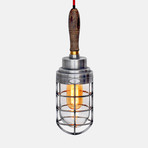 Edison Cage Pendant Lamp // Wood Vintage