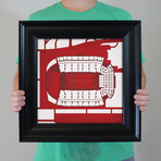 Donald W. Reynolds Razorback Stadium (12"W x 12"H // Unframed)
