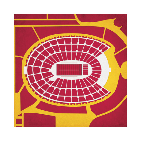 Los Angeles Memorial Coliseum (12"W x 12"H // Unframed)