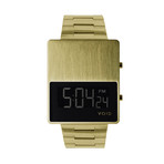 V01EL // Digital + Stainless Steel Strap // Gold LCD