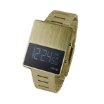 V01EL // Digital + Stainless Steel Strap // Gold LCD