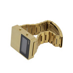 V01EL // Digital + Stainless Steel Strap // Gold LCD