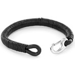 Crucible Black Coiled Leatherette Stainless Steel Clasp Bracelet