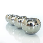 Stainless Steel Shot Glass Sphere // Set of 4