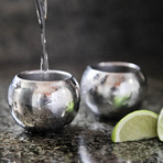 Stainless Steel Shot Glass Sphere // Set of 4