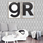 Grey+ White Geometric Pattern