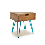 Ciao Side Table // Sonokeling // 20" + Drawer (Tomato)