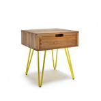 Ciao Side Table // Sonokeling // 20" + Drawer (Tomato)