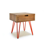 Ciao Side Table // Sonokeling // 20" + Drawer (Tomato)