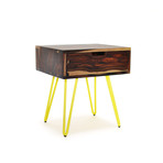 Ciao Side Table // Sonokeling // 20" + Drawer (Tomato)