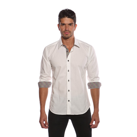 AVEPRO Button-Up // White + Gingham (S)