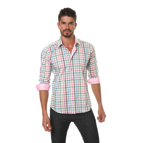 Button Down Shirt // Multi-Colored Plaid  (XS)