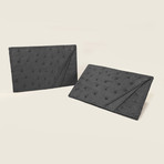 Slant Card Holder // Quill Leather (Black)