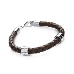 Braided Leather Bracelet // Lobster Catch (Black)